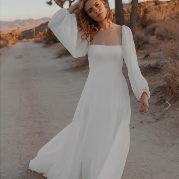 Jenny Yoo White Long Sleeve Gown - Picture 2 of 7